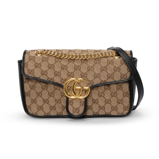 Gucci Monogram Matelasse Small GG Marmont Bag in Black & Beige from Blue Spinach, photo 1 of 1