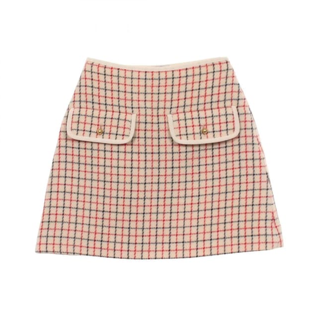 Miu Miu Skirt Plaid Wool in Wool from The Reluxe, photo 1 of 1