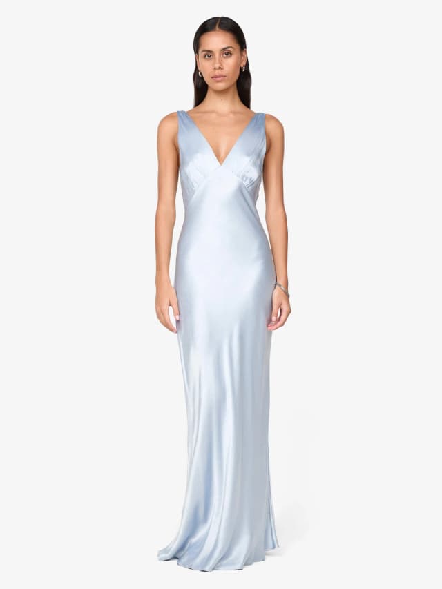 Bec&Bridge MOON DANCE VERONA DRESS - DUSTY BLUE in Blue, image 1 of 1 from BEC + BRIDGE
