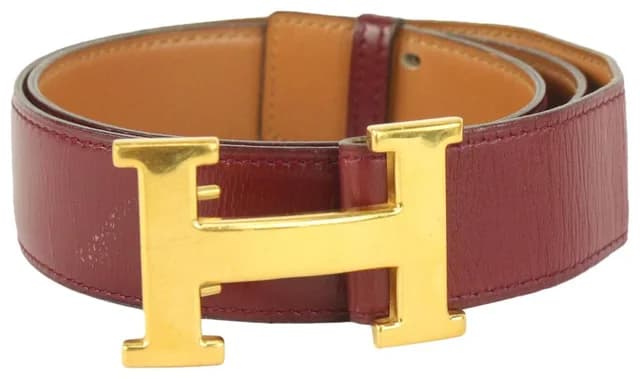 Hermès Burgundy x Brown 32mm Reversible H Logo Belt Kit in Brown Leather from Bagriculture, photo 1 of 1