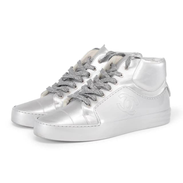 Chanel High Top Sneakers 42 in Silver from Blue Spinach, photo 1 of 1