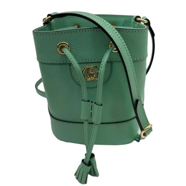 Gucci Ophidia Mini Leather Bucket Bag Green 550620 in Green Leather from Dallas Designer Handbags, photo 1 of 1