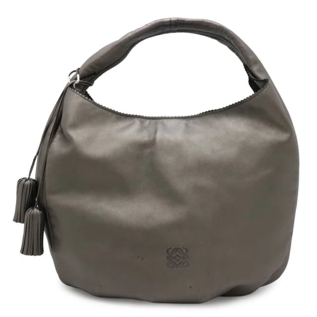 Loewe Viento 30 Anagram Shoulder Bag Fringe Charm Nappa Leather Metallic Silver in Silver Nappa leather from The Reluxe, photo 1 of 1