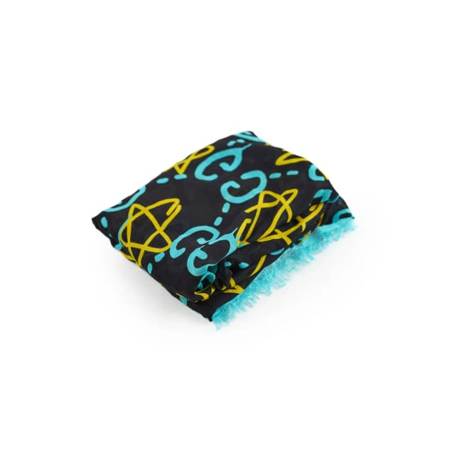 Gucci Stars Shawl Blue/yellow in Blue Silk from The Purse Affair, photo 1 of 1