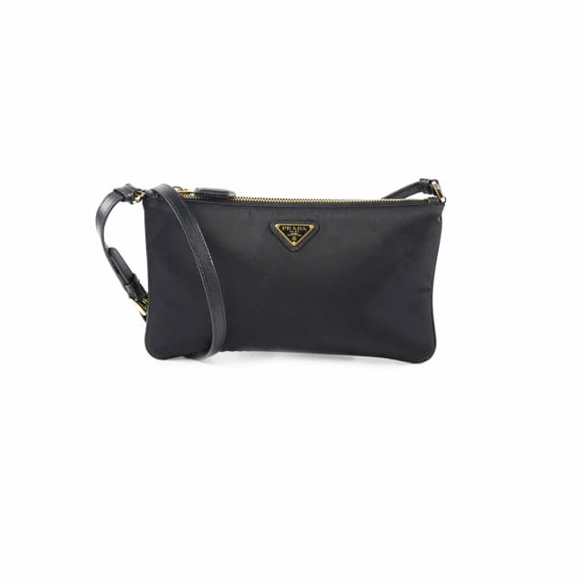 Prada Nylon Shoulder Bag Black / Saffiano in Black Saffiano leather from The Purse Affair, photo 1 of 1