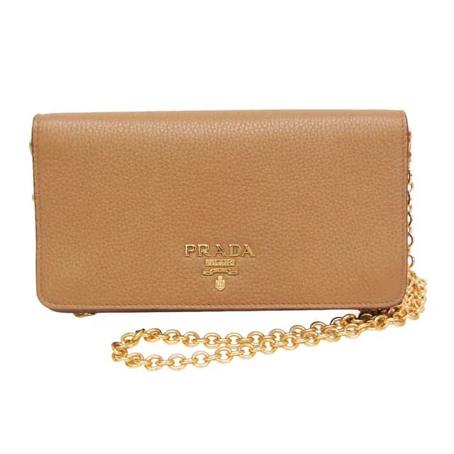 Prada Women's Leather Chain/Shoulder Wallet Light Brown in Light brown Leather from Elady, photo 1 of 1