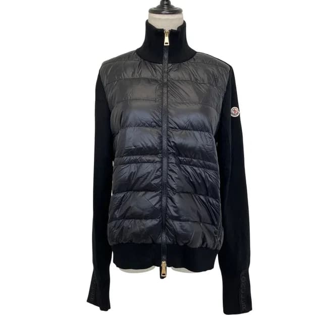 Moncler Cardigan Tricot Down Combination Knit M Black in Black from The Reluxe, photo 1 of 1