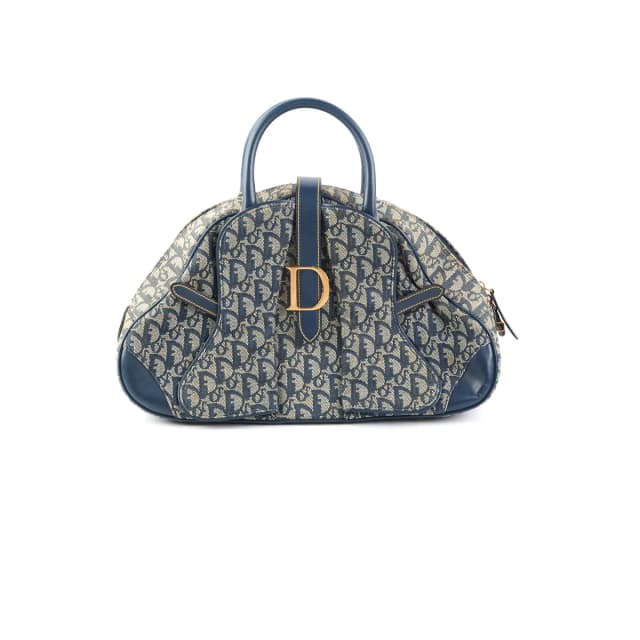 Dior Trotter Boston Bag Navy in Navy Canvas from The Purse Affair, photo 1 of 1