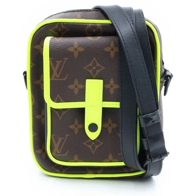 Louis Vuitton Christopher Wearable Wallet Shoulder Bag Brown Yellow Black in Black Leather from The Reluxe, photo 1 of 1