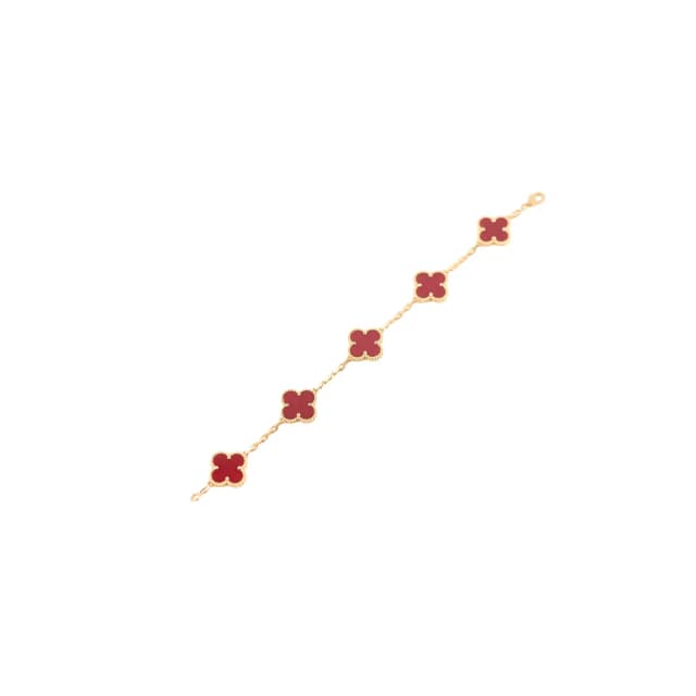Van Cleef & Arpels Vintage Alhambra Carnelian 5 Motifs Bracelet from The Purse Affair, photo 1 of 1