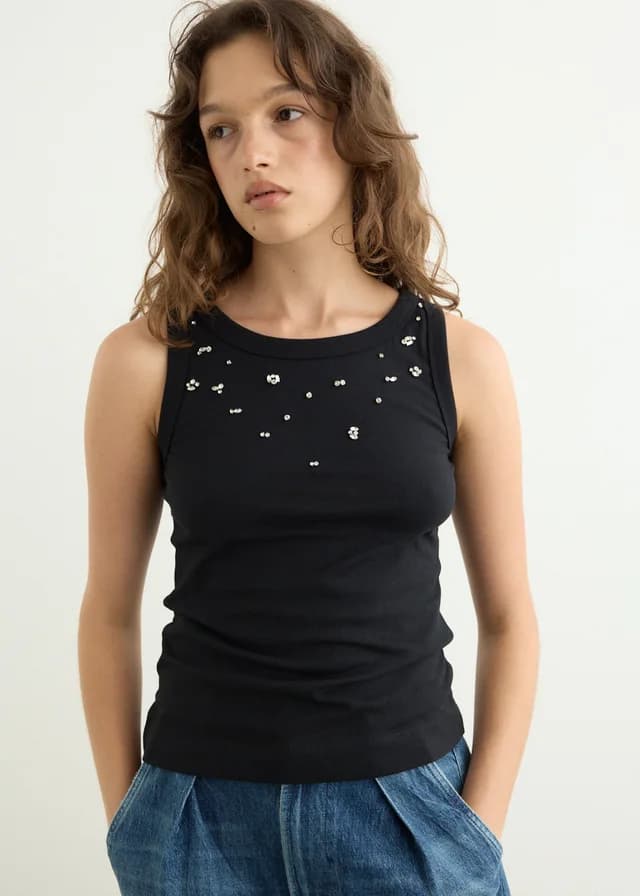 Baum und Pferdgarten Joline Top in Black Rhinestones, image 1 of 1 from Incu