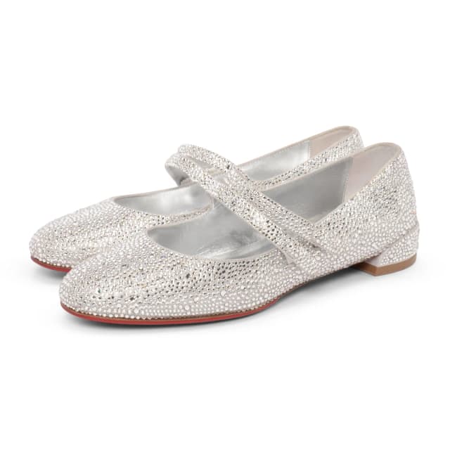 Christian Louboutin Strass Embellished Sweet Jane Shoes 38 in Silver from Blue Spinach, photo 1 of 1