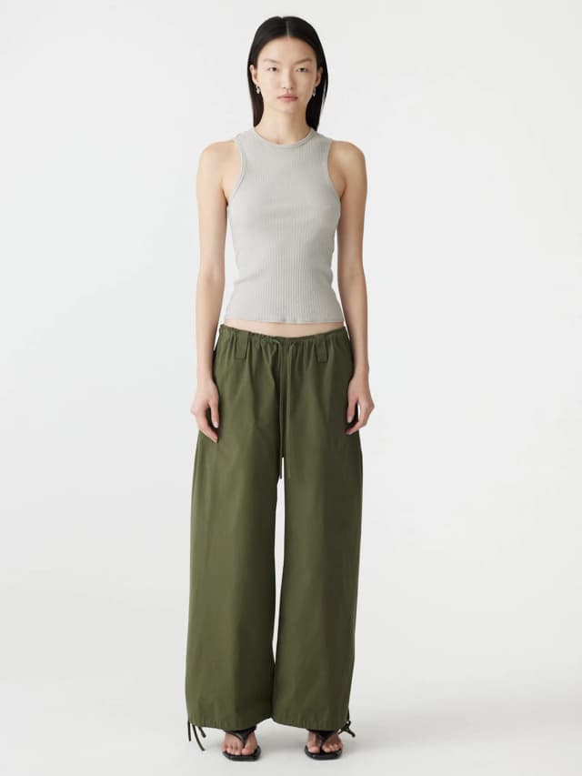 Bassike Drawstring Detail Pull On Pant, image 1 of 1 from bassike