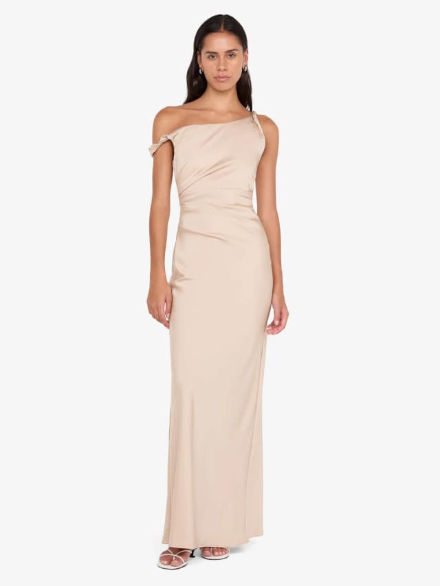Bec&Bridge LUNETTA TWIST STRAP DRESS - SAND, image 1 of 1 from BEC + BRIDGE