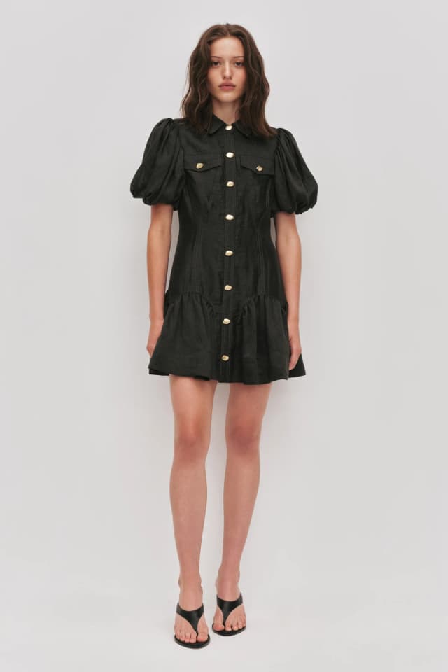 AJE Colide Mini Dress in HUNTER GREEN, image 1 of 1 from Aje