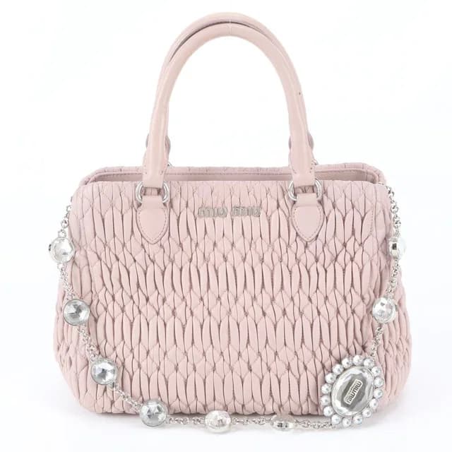 Miu Miu Matelasse Nappa Crystal Leather 2-Way Tote Bag Shoulder in Nappa leather from The Reluxe, photo 1 of 1