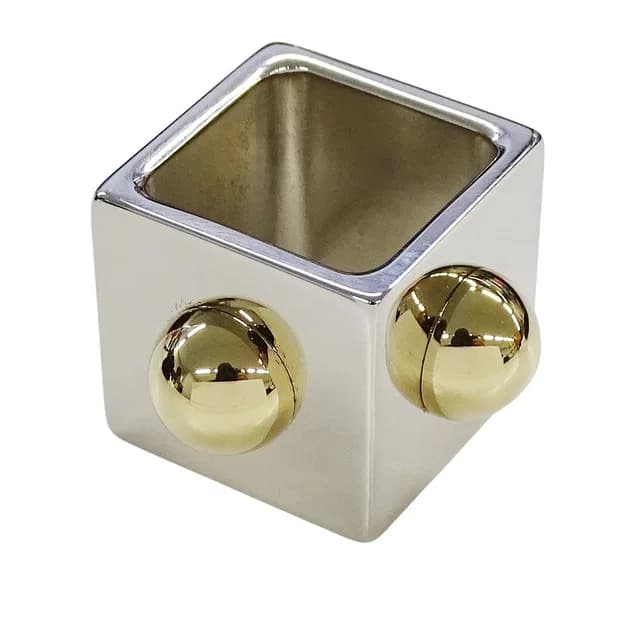 Hermès Scarf Ring Collier de Chien Cube Silver Gold in Gold from The Reluxe, photo 1 of 1