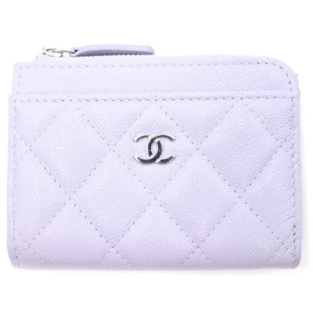 Chanel Quilted Fragment Case Mini Wallet Card Coin Purse Light Purple Lavender in Purple Caviar leather from The Reluxe, photo 1 of 1