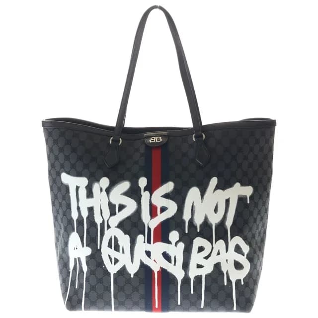 Gucci the Hacker Project Large Tote Bag Canvas Black in Black Canvas from The Reluxe, photo 1 of 1