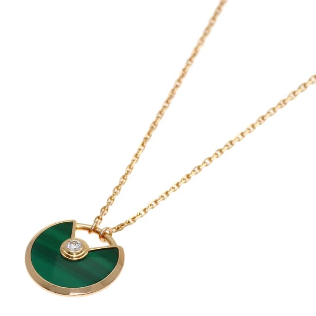Cartier Amulette Malachite Diamond Necklace 18k Pink Gold in Pink from The Reluxe, photo 1 of 1