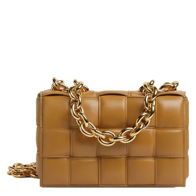 Bottega Veneta Padded Cassette Chain, Caramel (G), image 1 of 1 from Cultstatus