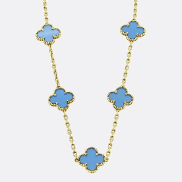 Van Cleef & Arpels Vintage Alhambra 10 Motif Agate Necklace from The Vintage Jeweller, photo 1 of 1