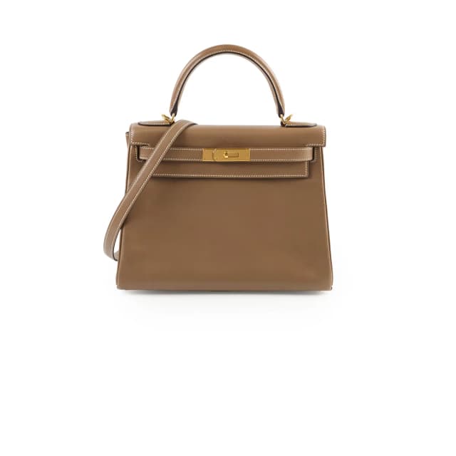 Hermès Kelly 28 Tadelakt Etoupe Stamp A in Taupe Leather from The Purse Affair, photo 1 of 1