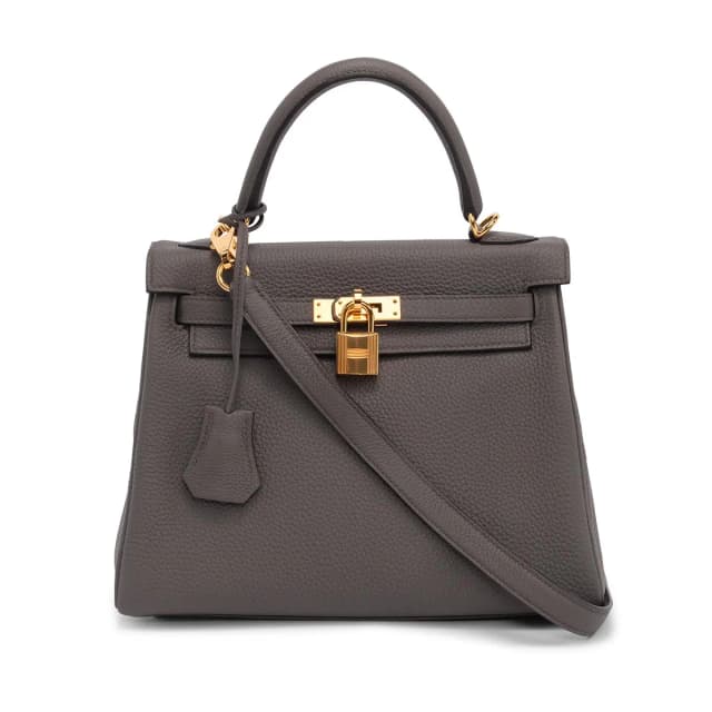 Hermès Togo Kelly 25 GHW in Gris Etain Togo leather from Blue Spinach, photo 1 of 1