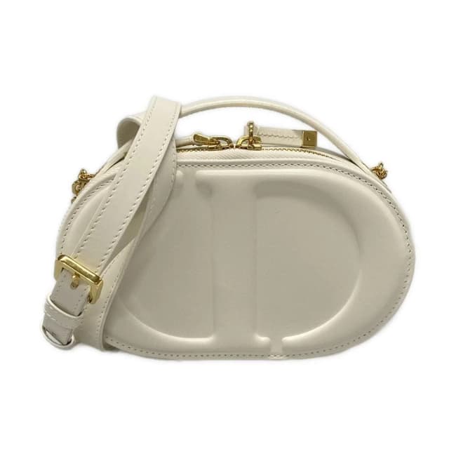 Dior Shoulder Bag CD Signature Oval White Leather in White Leather from The Reluxe, photo 1 of 1