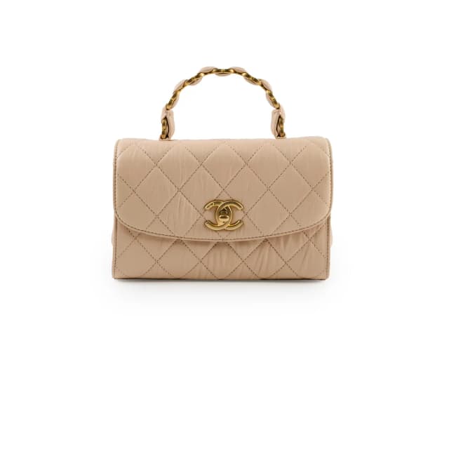 Chanel CC Seasonal Top Handle Beige in Beige Calfskin from The Purse Affair, photo 1 of 1
