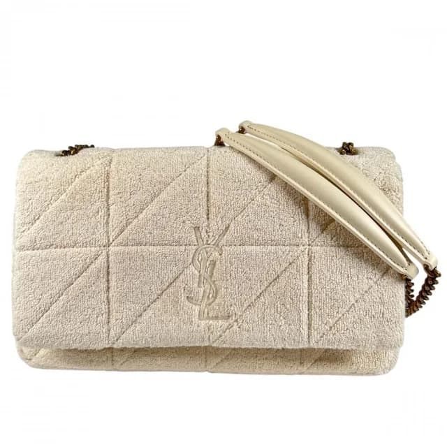 Saint Laurent Eve 2-Way Jamie Shoulder Bag Pile Leather White Gold in White Leather from The Reluxe, photo 1 of 1