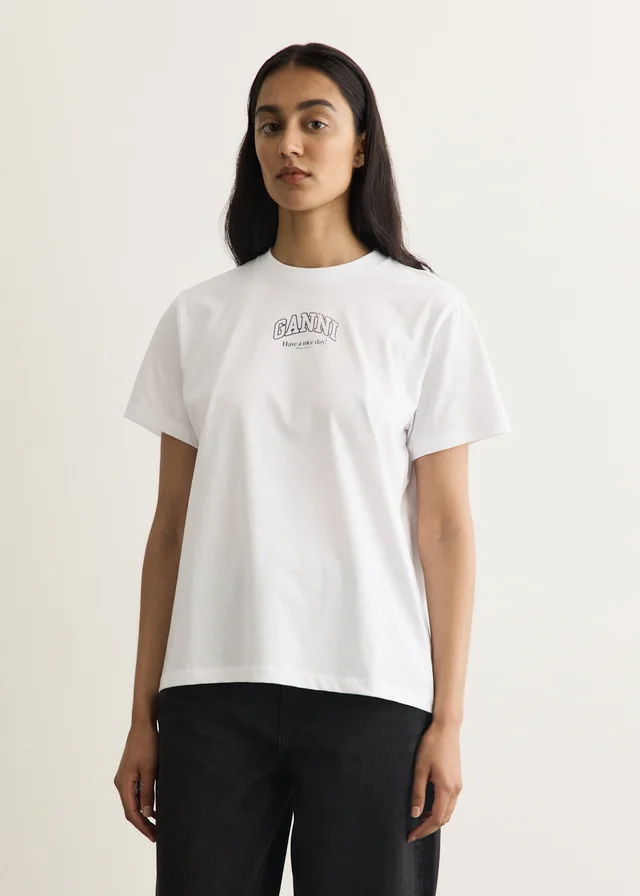 Ganni Essentials T-Shirt in Bright White, image 1 of 1 from Incu