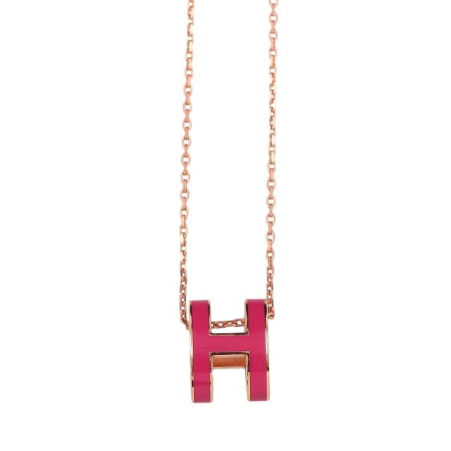 Hermès Pop H Necklace Rose Pink Gold in Pink from The Reluxe, photo 1 of 1