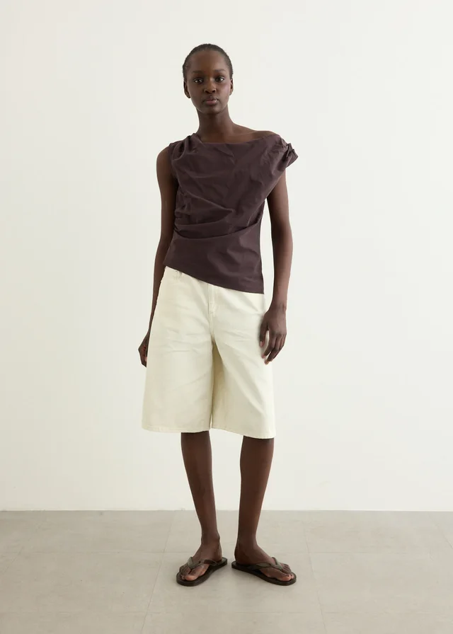 Incu Collection Foreday Denim Shorts in ECRU, image 1 of 1 from Incu