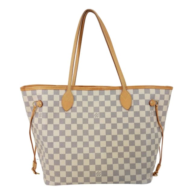 Louis Vuitton Neverfull MM Damier Azur Shoulder Bag White in White Coated canvas from Dallas Designer Handbags, photo 1 of 1