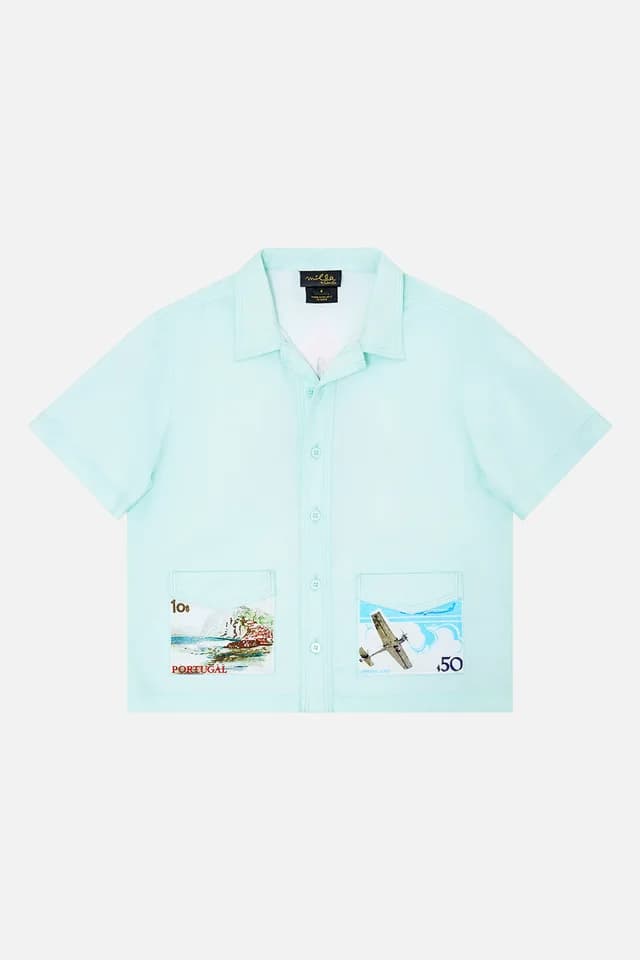 Camilla eBoutique BOYS SHORT SLEEVE CABANA SHIRT 4-10 WITH LOVE FROM LISBON, image 1 of 1 from CAMILLA
