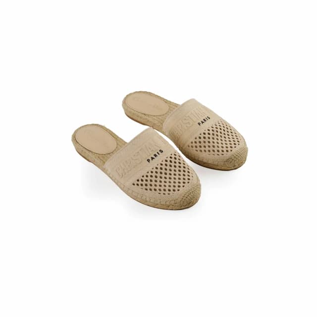 Dior Espadrille Mules Beige Size 37.5 in Beige Tweed from The Purse Affair, photo 1 of 1
