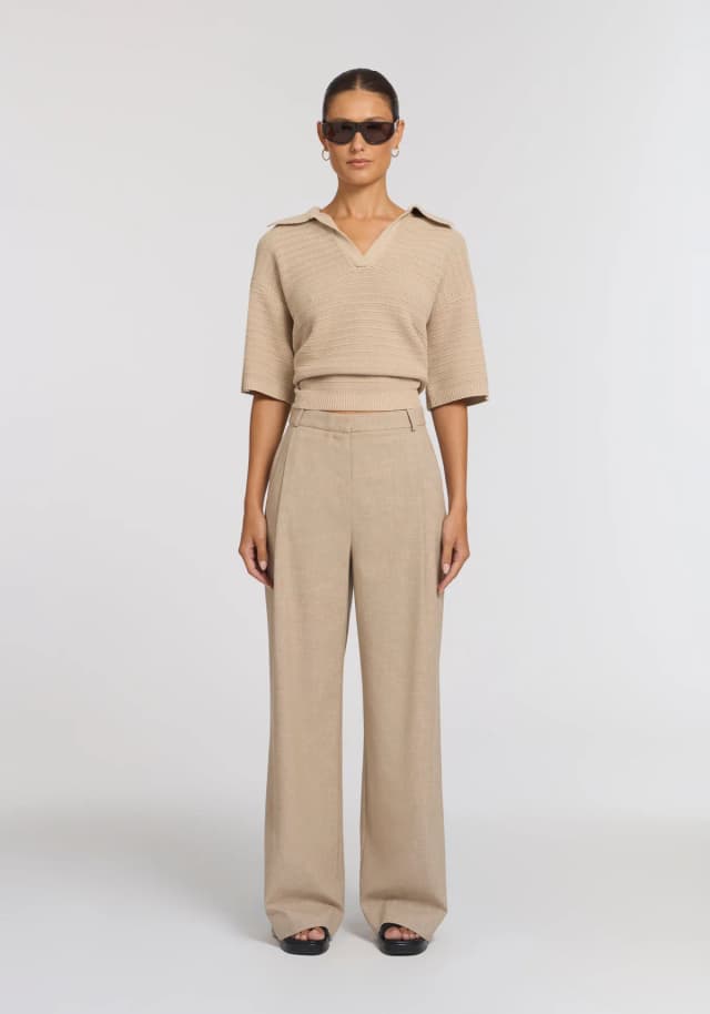 VIKTORIA & WOODS Whittaker Trouser in LATTE, image 1 of 1 from Viktoria & Woods