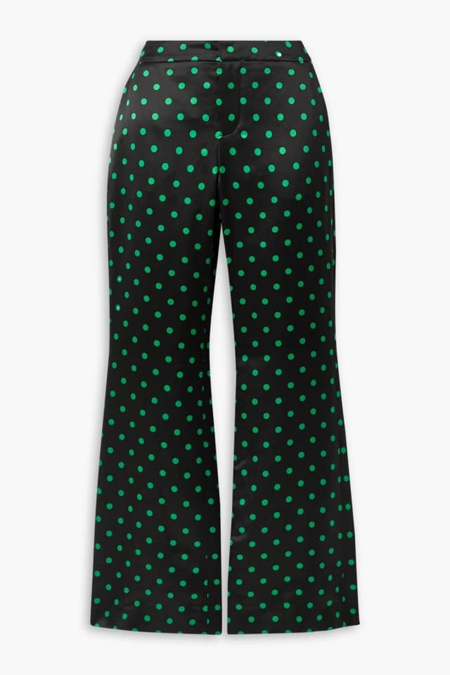 Balmain Polka-Dot Duchesse-Satin Flared Pants, image 1 of 1 from THE OUTNET
