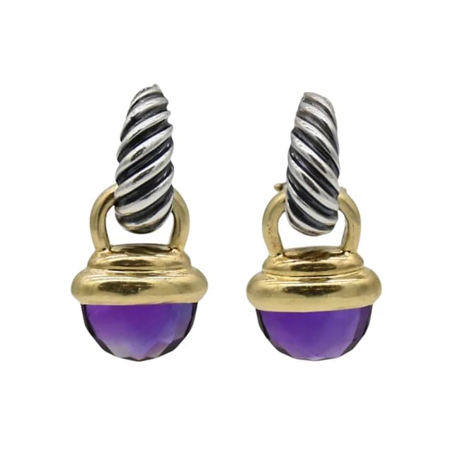 David Yurman Two-Tone Amethyst Acorn Drop Earrings in Purple from Clotheshorse Anonymous, photo 1 of 1