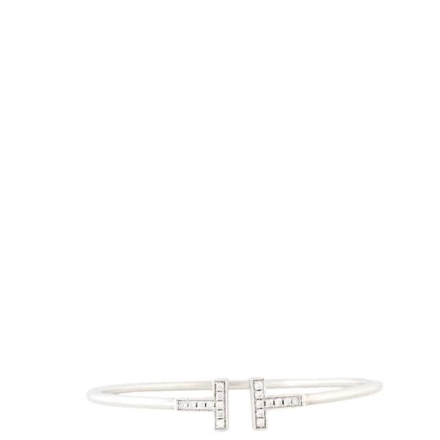 Tiffany & Co. T Wire Diamond 18k White Gold Bracelet in White from Luxe.It.Fwd, photo 1 of 1