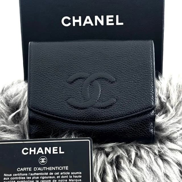Chanel Wallet Coco Stitch Snap Caviar Bifold in Caviar leather from The Reluxe, photo 1 of 1