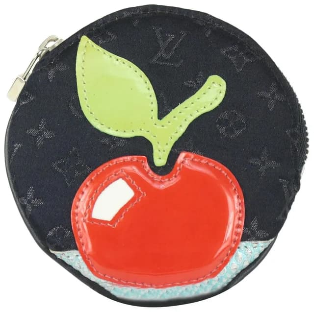 Louis Vuitton Black Monogram Satin Conte De Fees Apple Round Coin Pouch in Black Satin from Bagriculture, photo 1 of 1