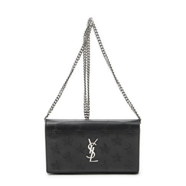 Saint Laurent Star Embossed Kate Chain Black Calfskin Leather Shoulder Bag in Black Calfskin from The Reluxe, photo 1 of 1