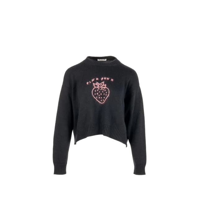 Miu Miu size 42 pink punk knit sweater virgin wool black/pink in Black Wool from EMIER, photo 1 of 1