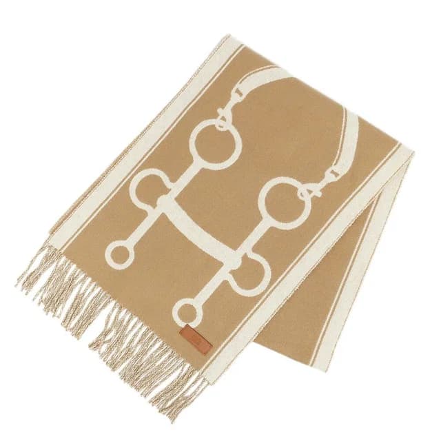 Hermès Heaven Scarf Molle Cashmere Beige Bicolor Fringe Shawl in Beige Cashmere from The Reluxe, photo 1 of 1