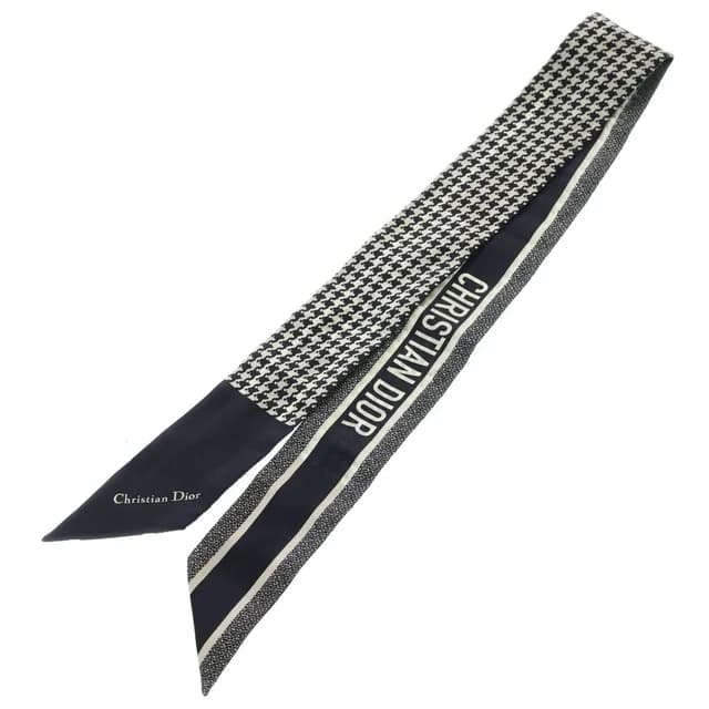 Dior Mitzah Twilly Scarf Black White in Black Silk from The Reluxe, photo 1 of 1