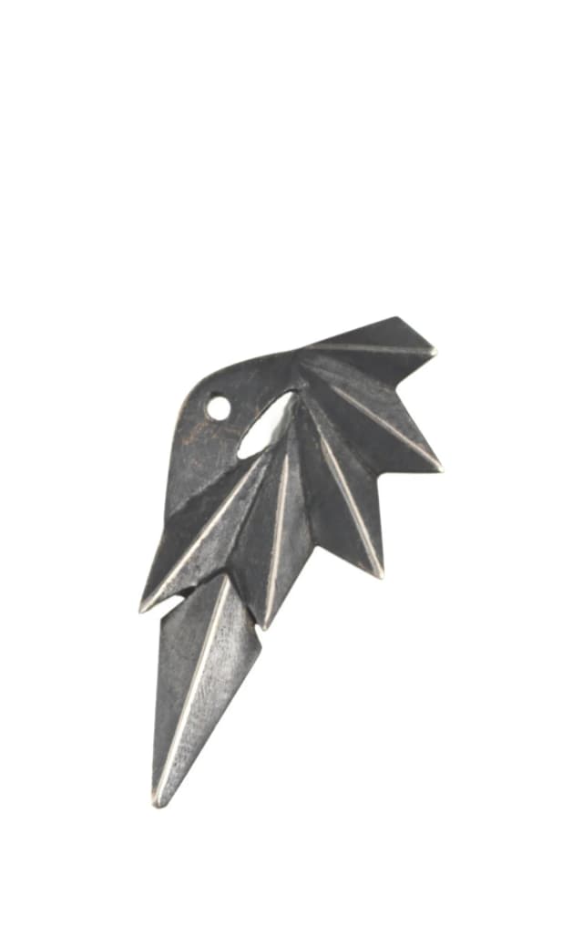 Maria Black Wing Reverse Earring, Oxidized Silver, image 1 of 1 from Cultstatus