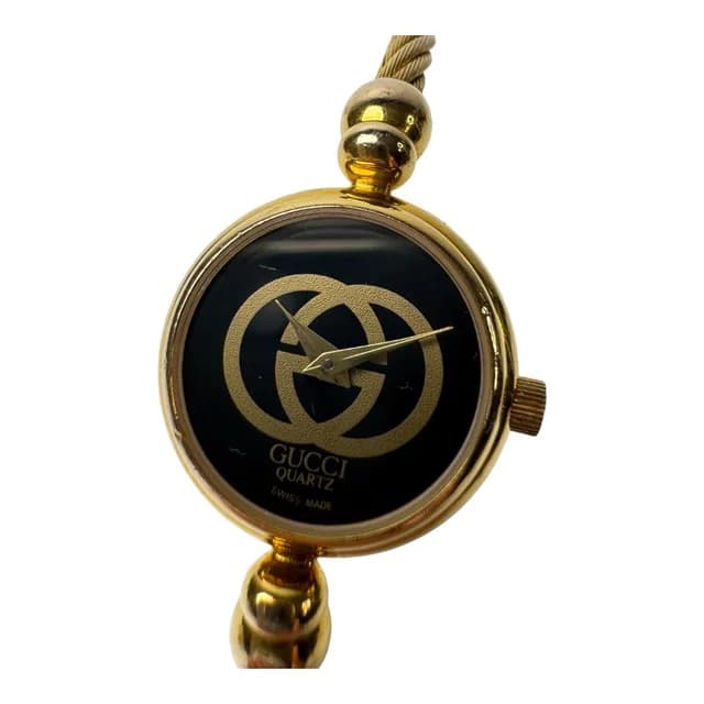Gucci Bangle Watch Quartz Gold Black Dial in Black from The Reluxe, photo 1 of 1