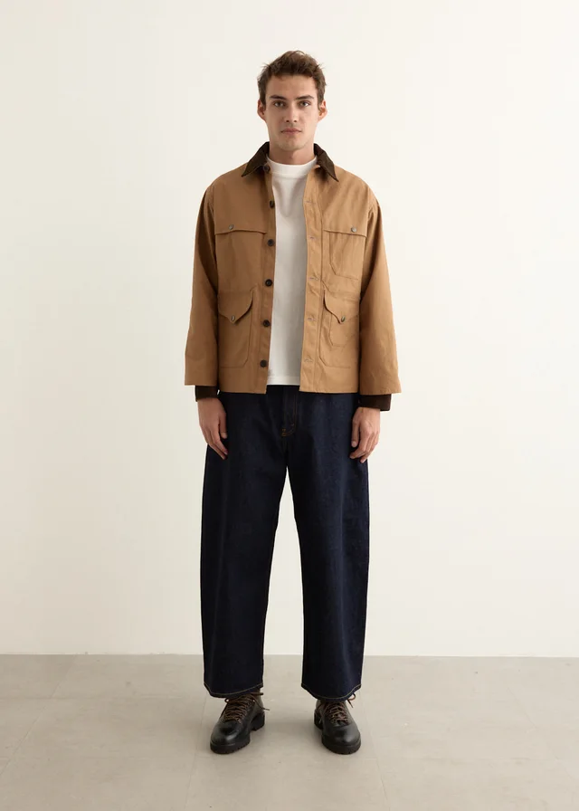 Junya Watanabe Filson Cotton Oxford x Flannel Check Jacket in 1 beige x blk/red, image 1 of 1 from Incu